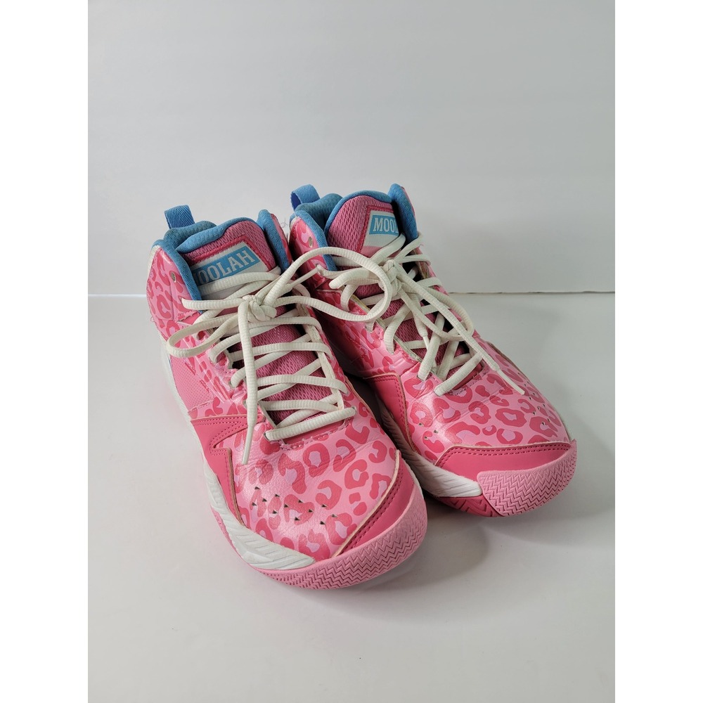 Moolah Kicks Press Break Pink Leopard Basketball Sneakers Kids Youth 5 213008040